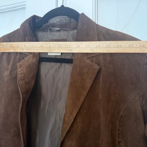 Long Brown Suede Jacket Coat - Picture 7 of 10